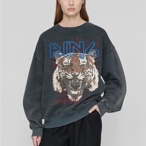 Anine Bing Tiger Sweatshirt in washed black - S